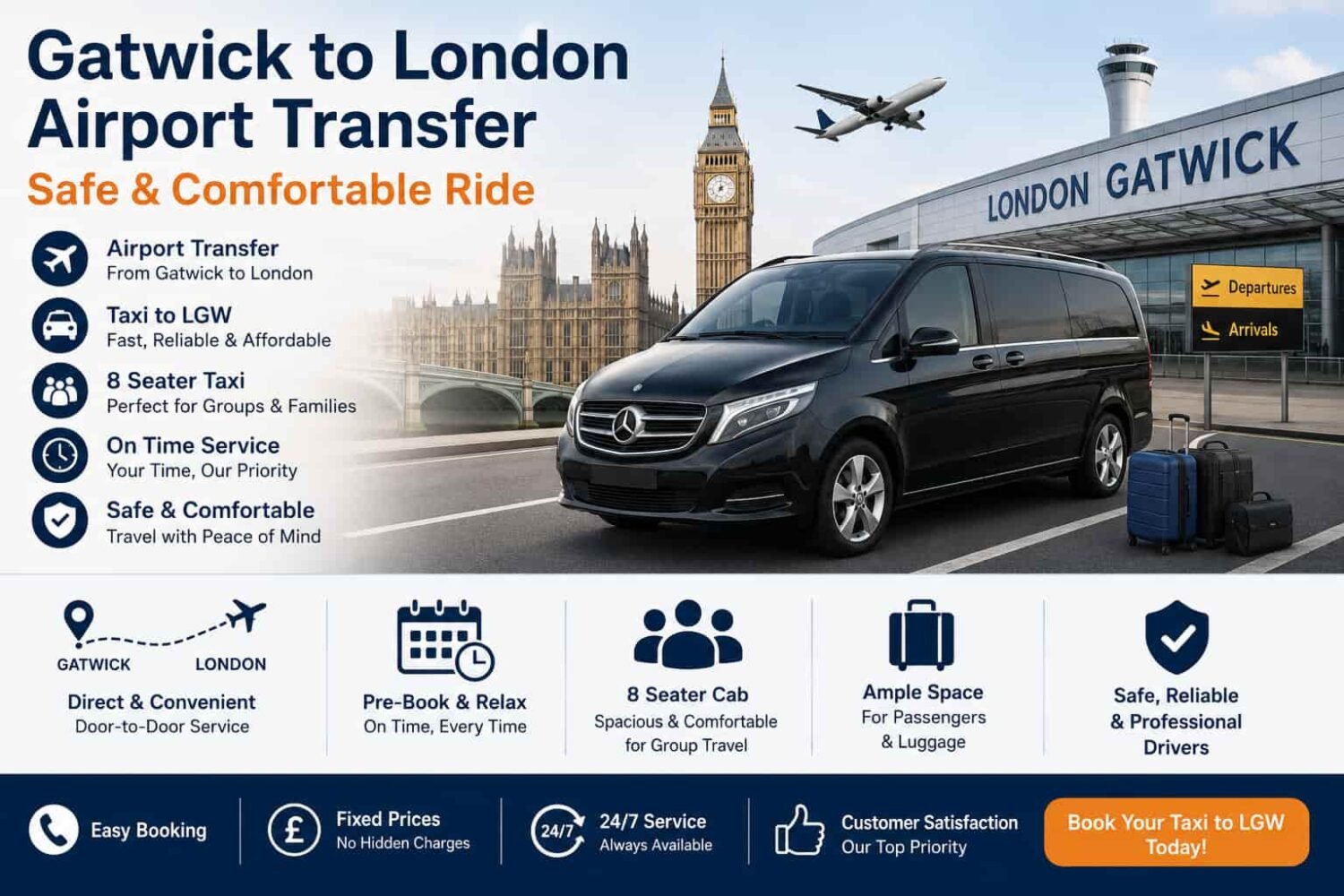 Luxury 8 Seater Taxi for Comfortable London Trips