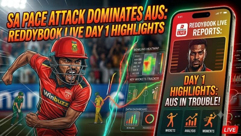 South Africa’s Pace Attack Dominates Australia as Reddybook Live Covers Day 1 Highlights