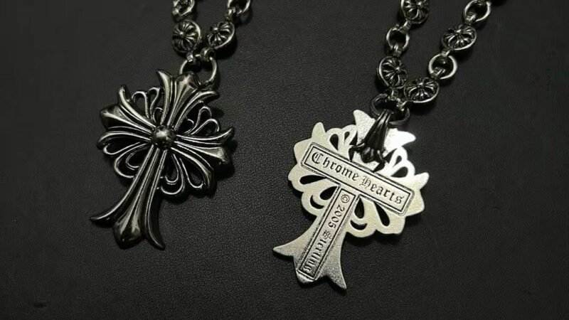 Contemporary American Fashion Statements Built Around a chrome hearts necklace