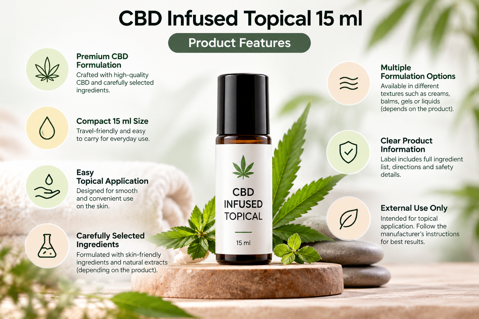 CBD Infused Topical 15 ml: Product Features, Format, and Key Details