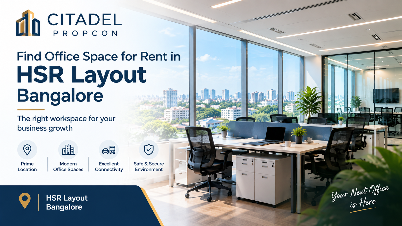 Find Office Space for Rent in HSR Layout Bangalore | Citadel Propcon